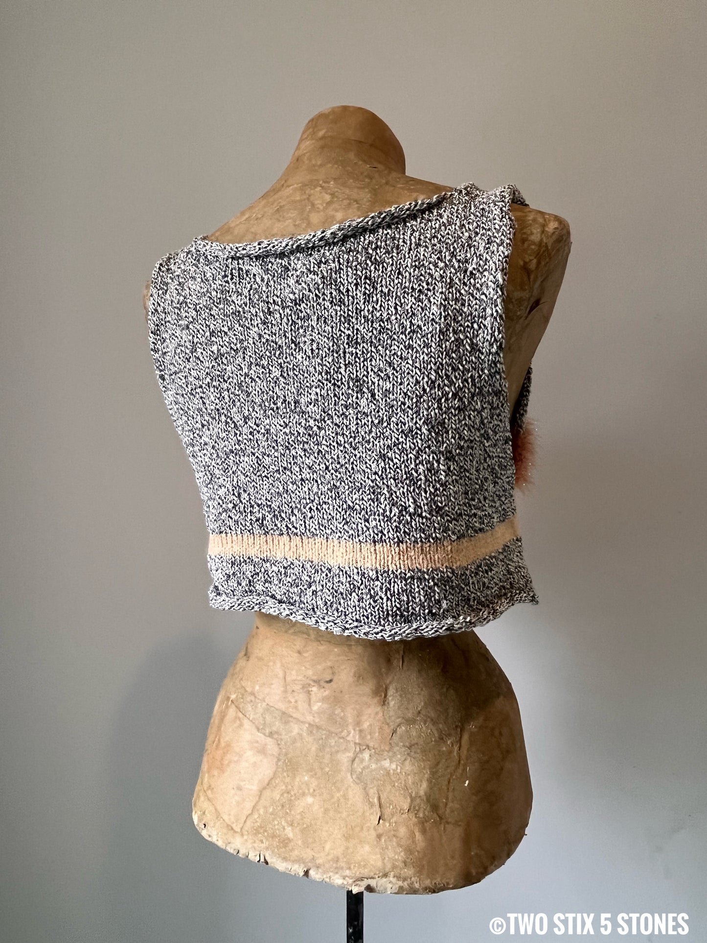Grey Tweed w/Natural Tone Accents Slipover