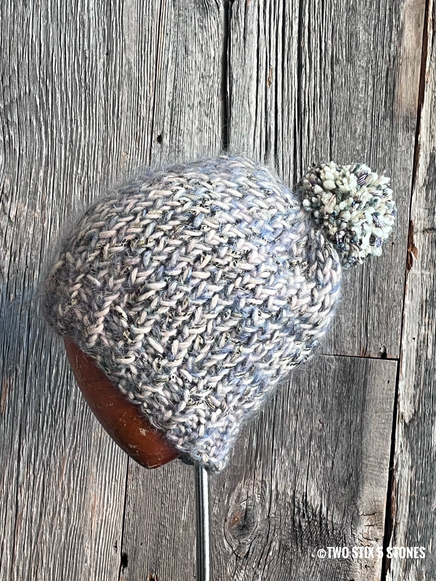 Luxe Handknit Beanie w/Funky Pom Pom