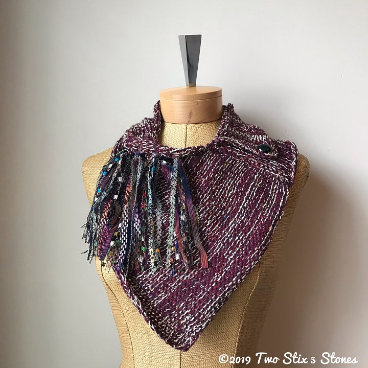 Wine Tweed Shawlette
