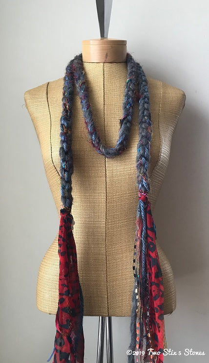 Grey Tweed Decorative Scarf/Belt