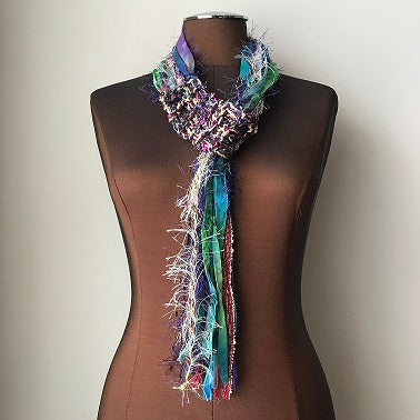 Purple/Blue/Green Toned, Adjustable Scarf, (AS54)