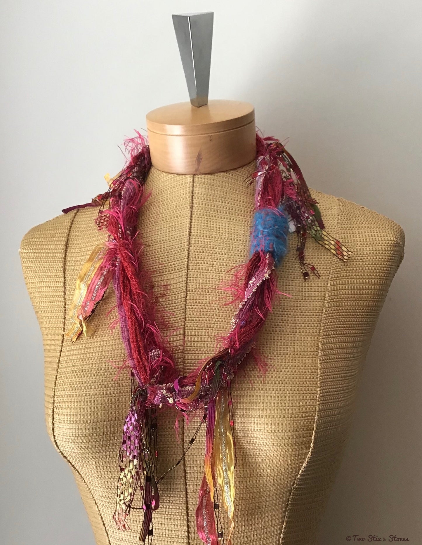 Pink *Funky Chic* Fiber Necklace