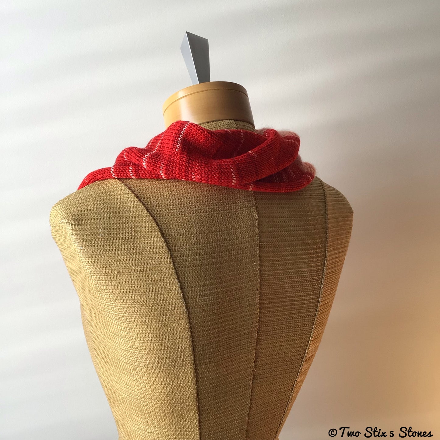 Fire Red Tweed Shawlette w/Button