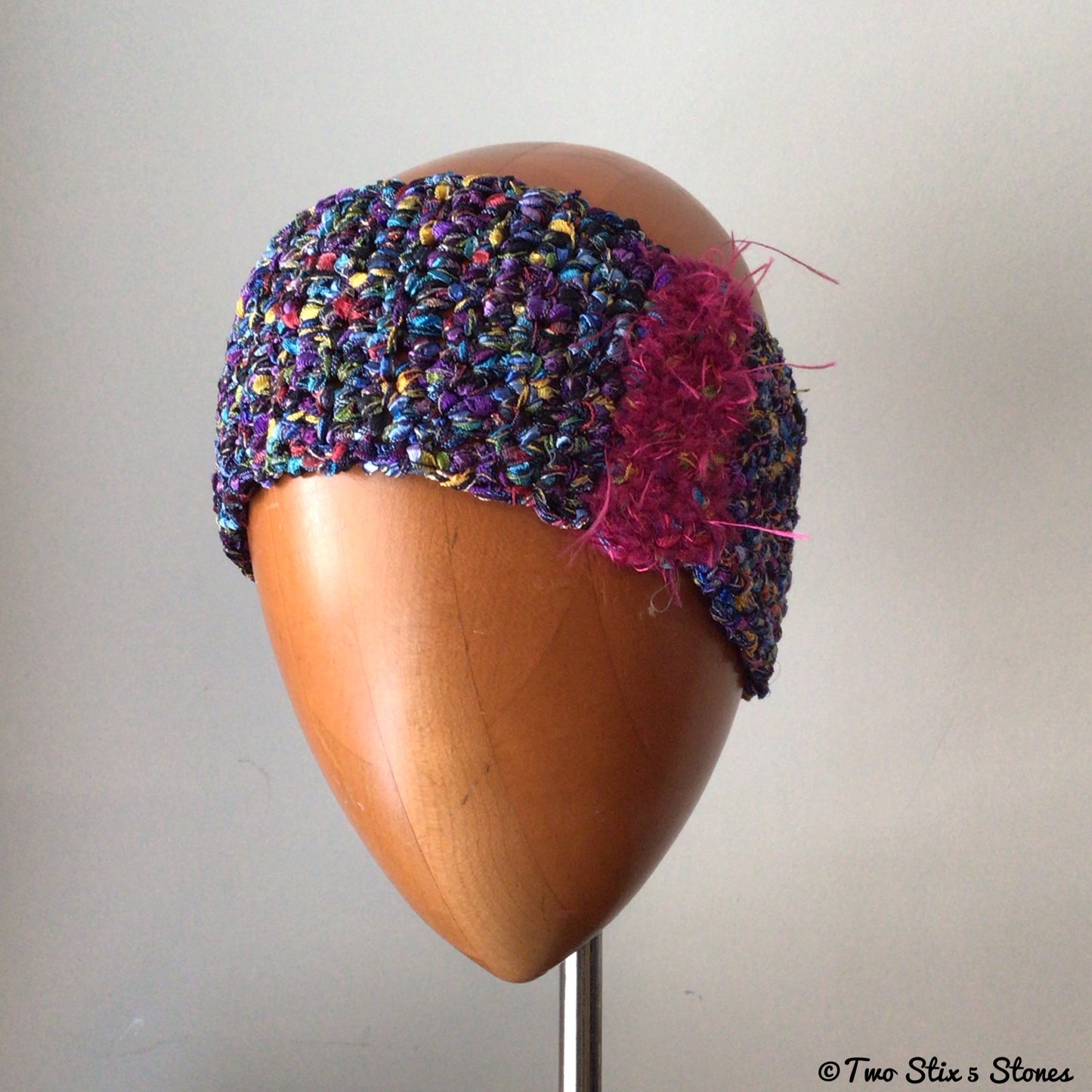 Luxe Blue Tweed Funky Headband