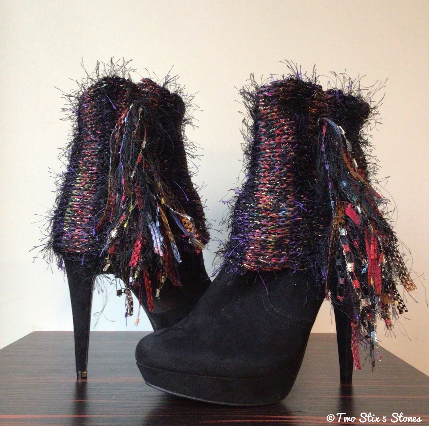 Luxe Black Tweed *Diva Chic* Boot Toppers