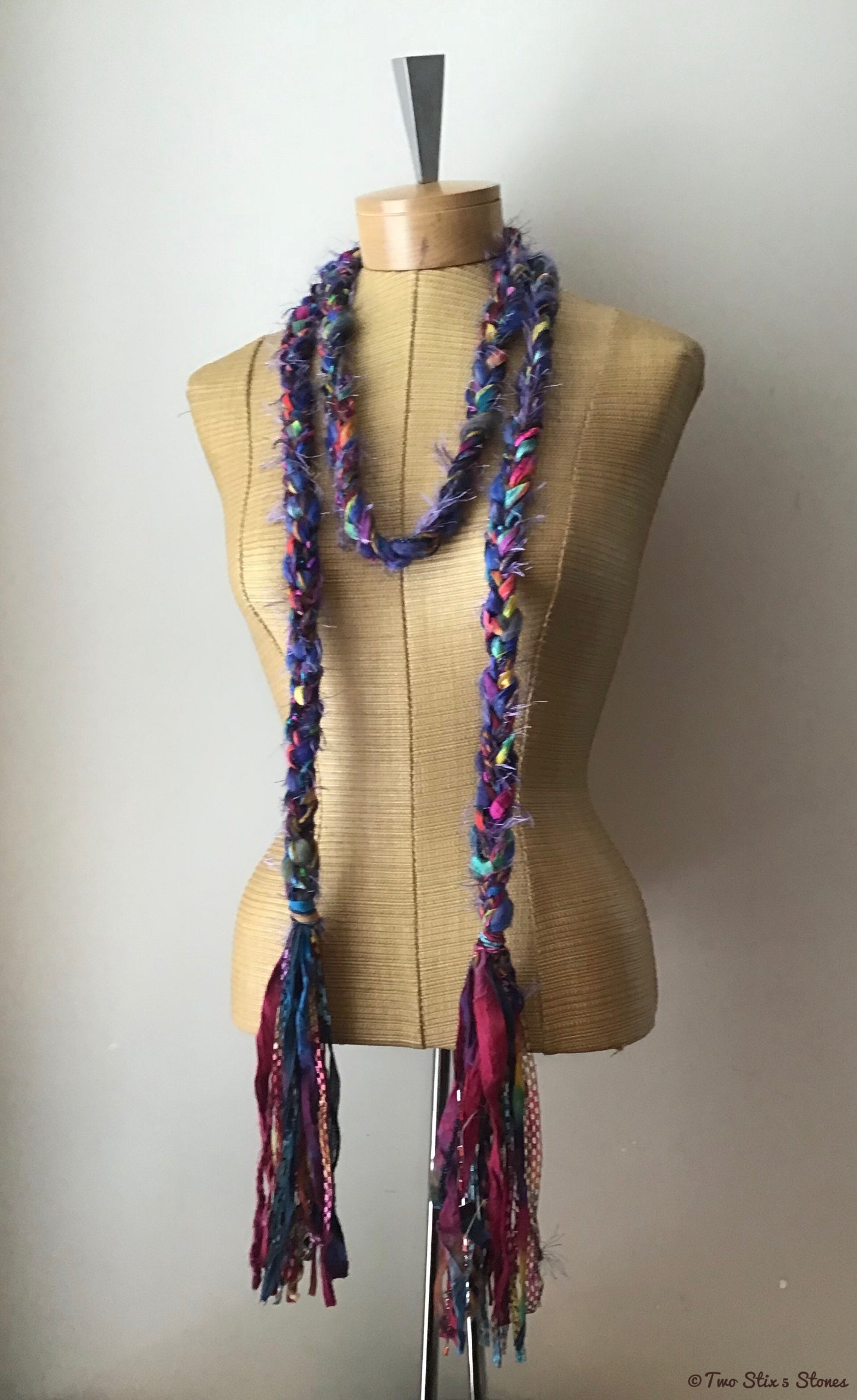 Blue Tweed Colorful Decorative Scarf/Belt