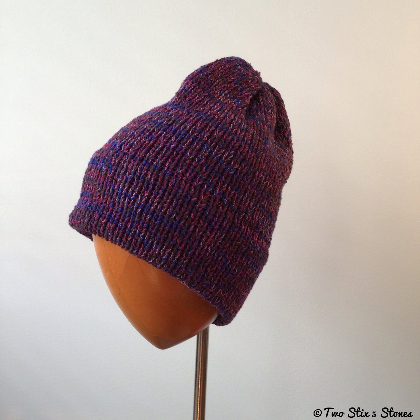 Purple Tweed Knit Beanie