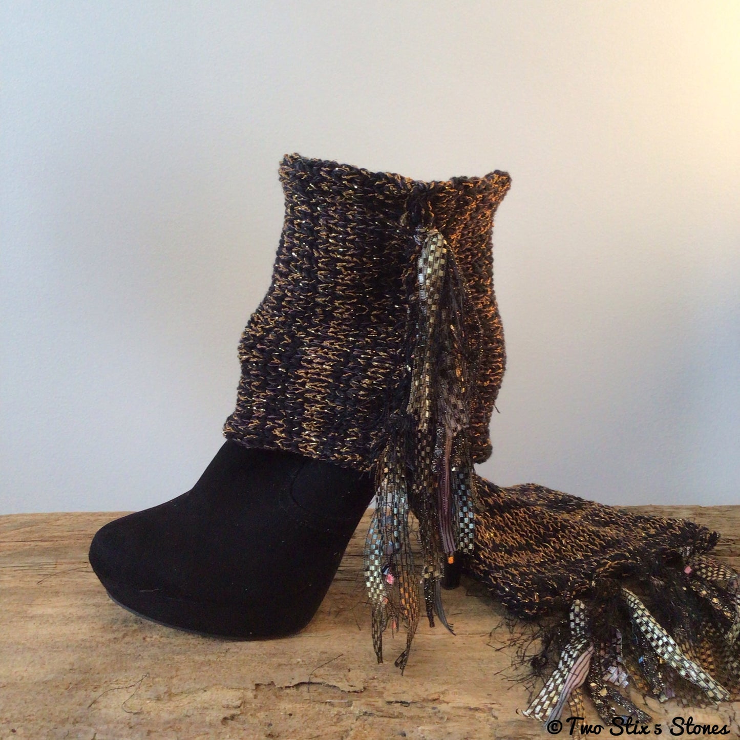 Copper & Black Tweed *Diva Chic* Boot Toppers