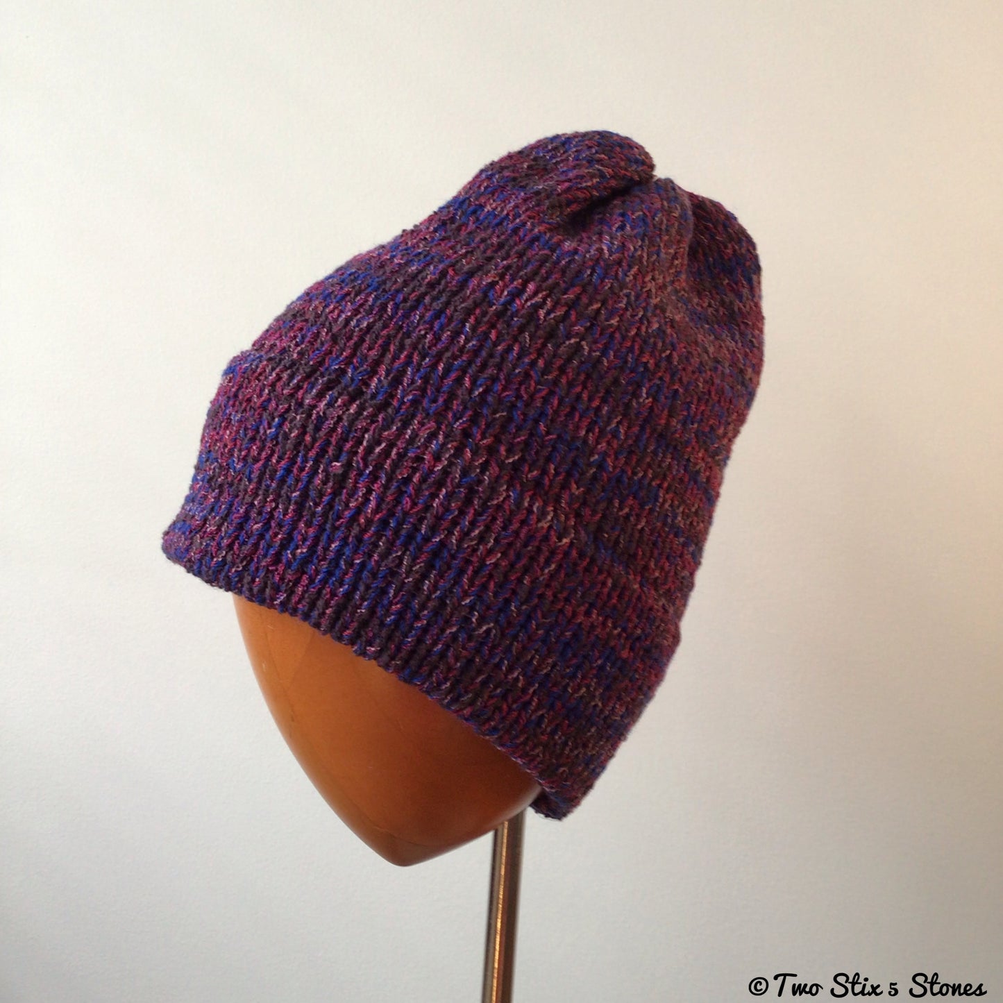 Purple Tweed Knit Beanie