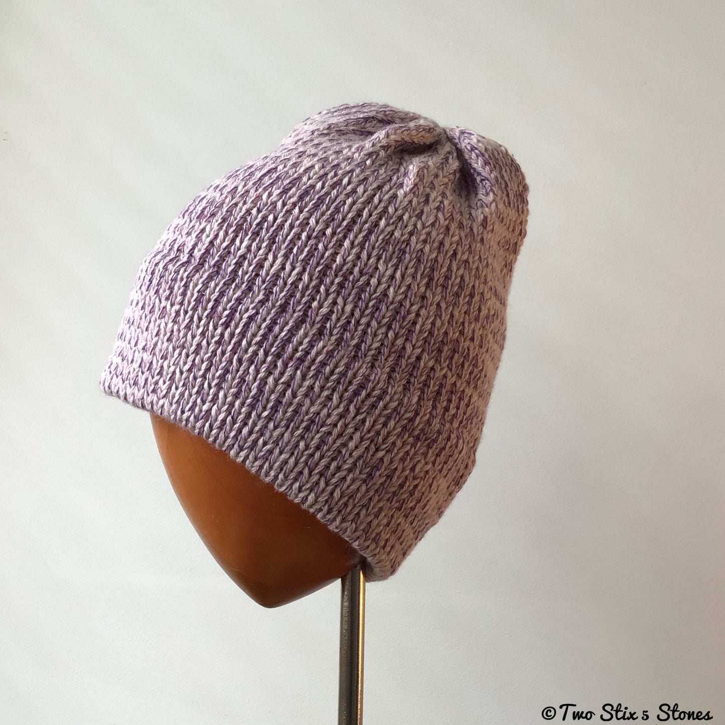 Pink Tweed Knit Beanie