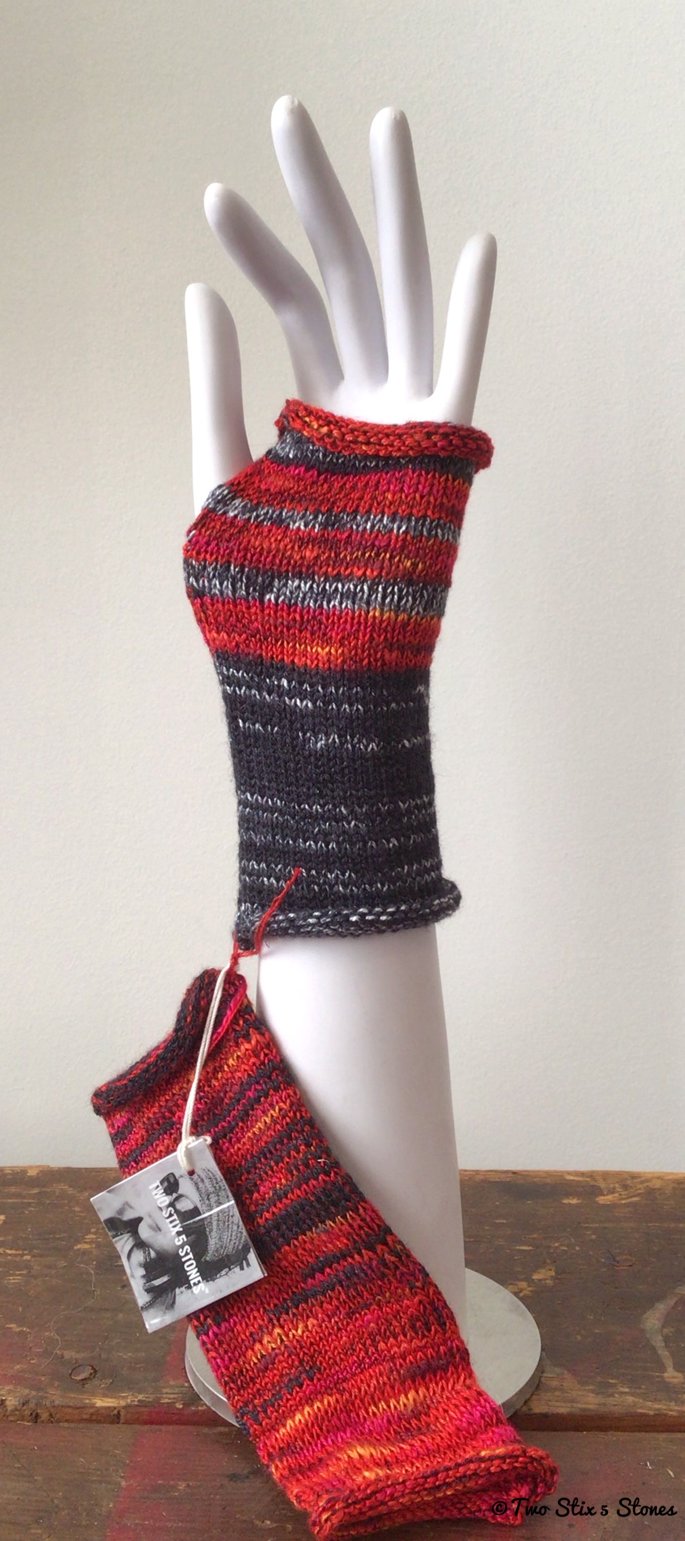 Funky Variegated Fingerless Gloves