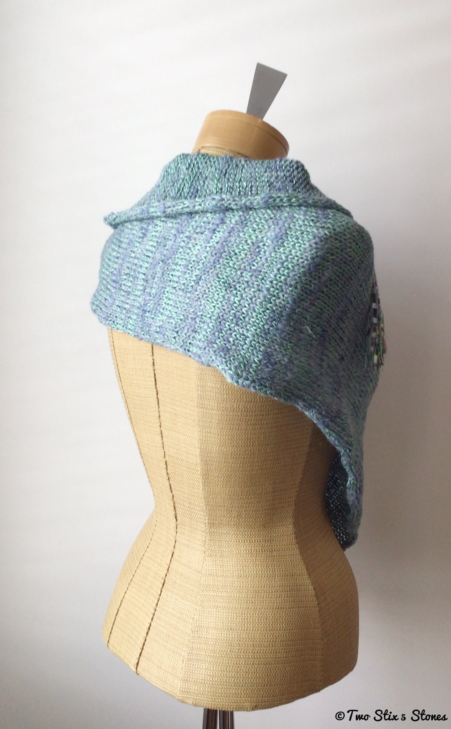 Luxe Teal Tweed Knit Shawl