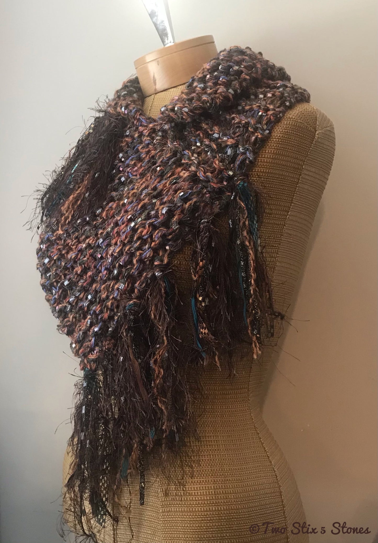 Luxe Brown Tweed Shawlette