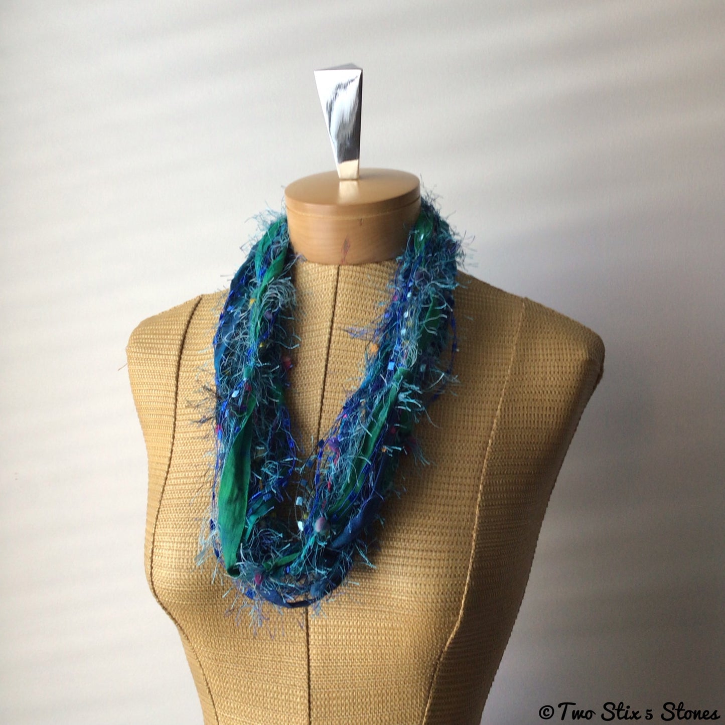 Turquoise Blue Fiber Necklace