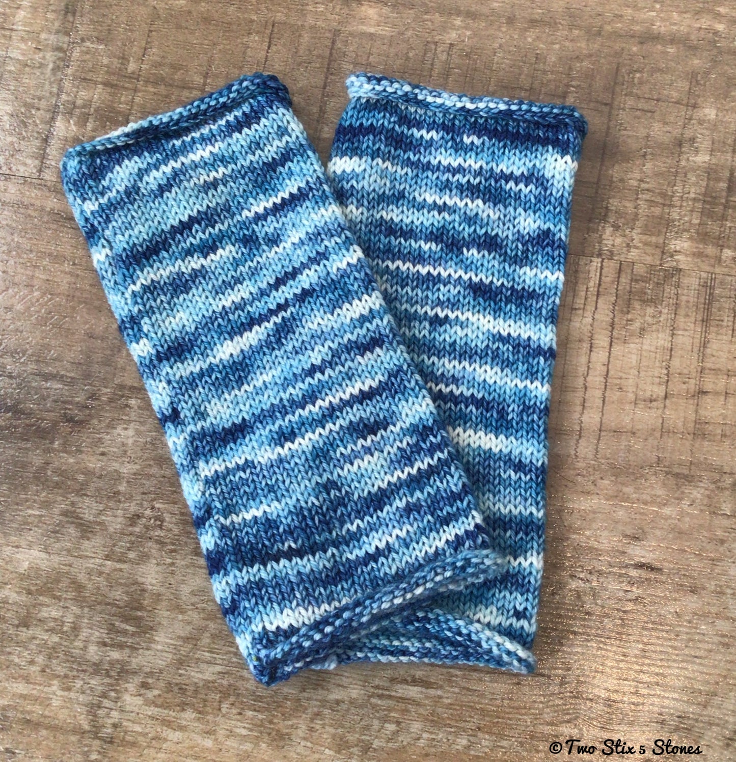 Denim Tone Fingerless Gloves