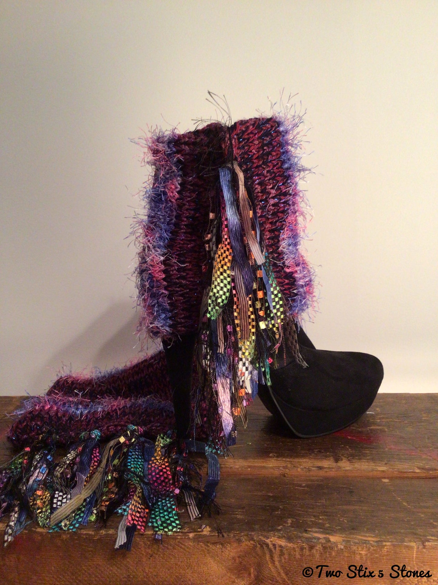 Luxe Purple Tweed *Diva Chic* Boot Topper