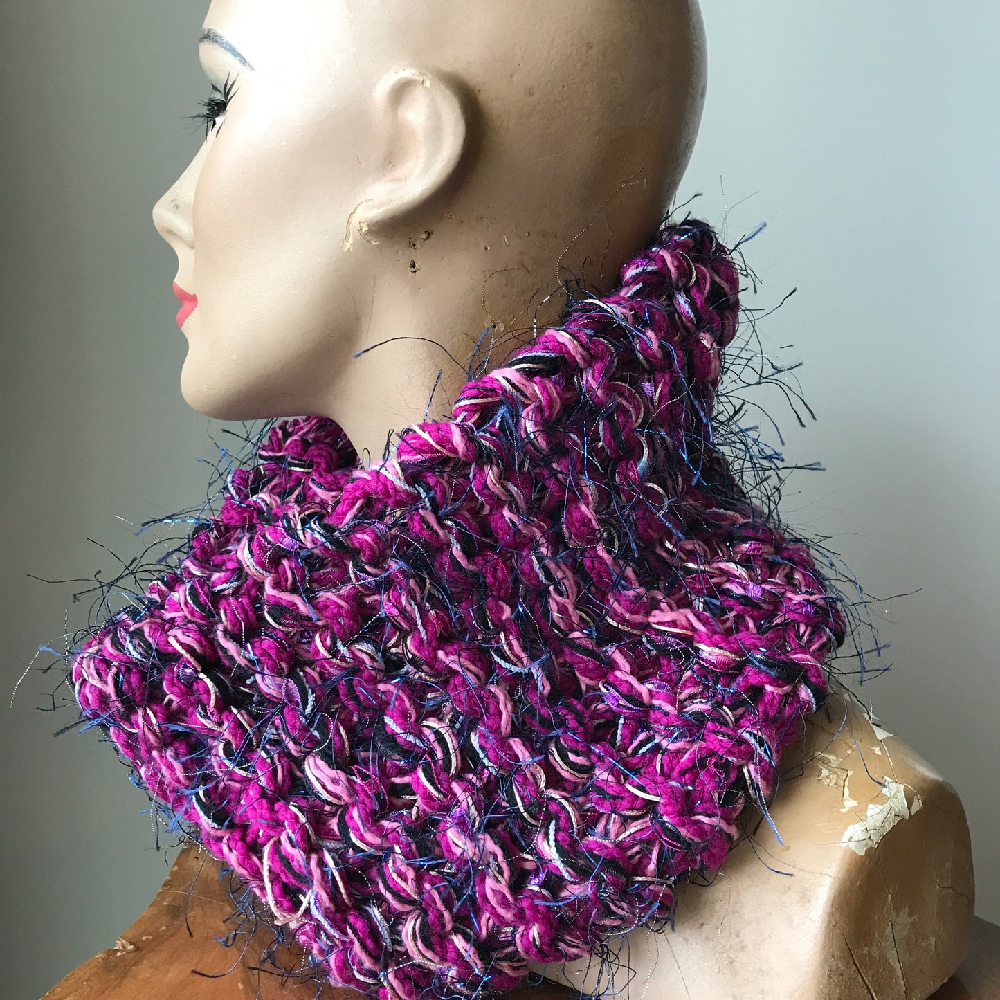Pink Tweed Neck Warmer, (NW04)