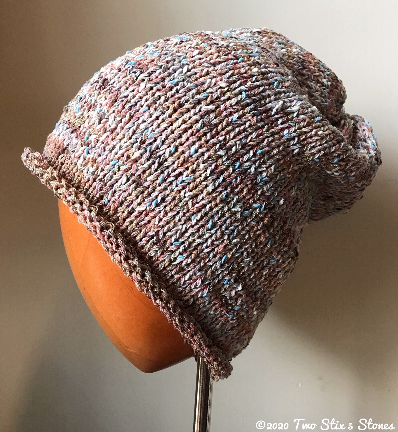 Lightweight Oatmeal Tweed Slouchy Hat