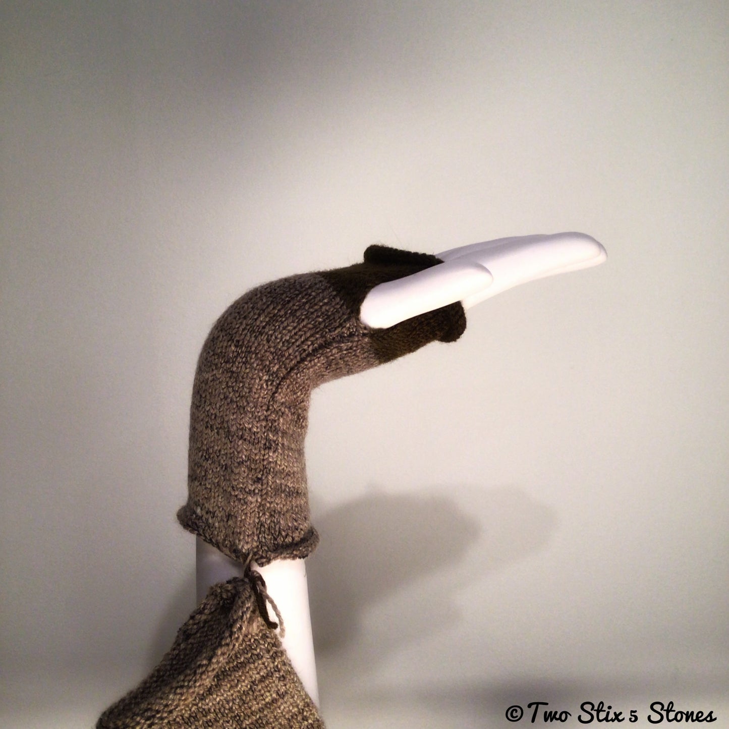 Grey & Chocolate Fingerless Gloves