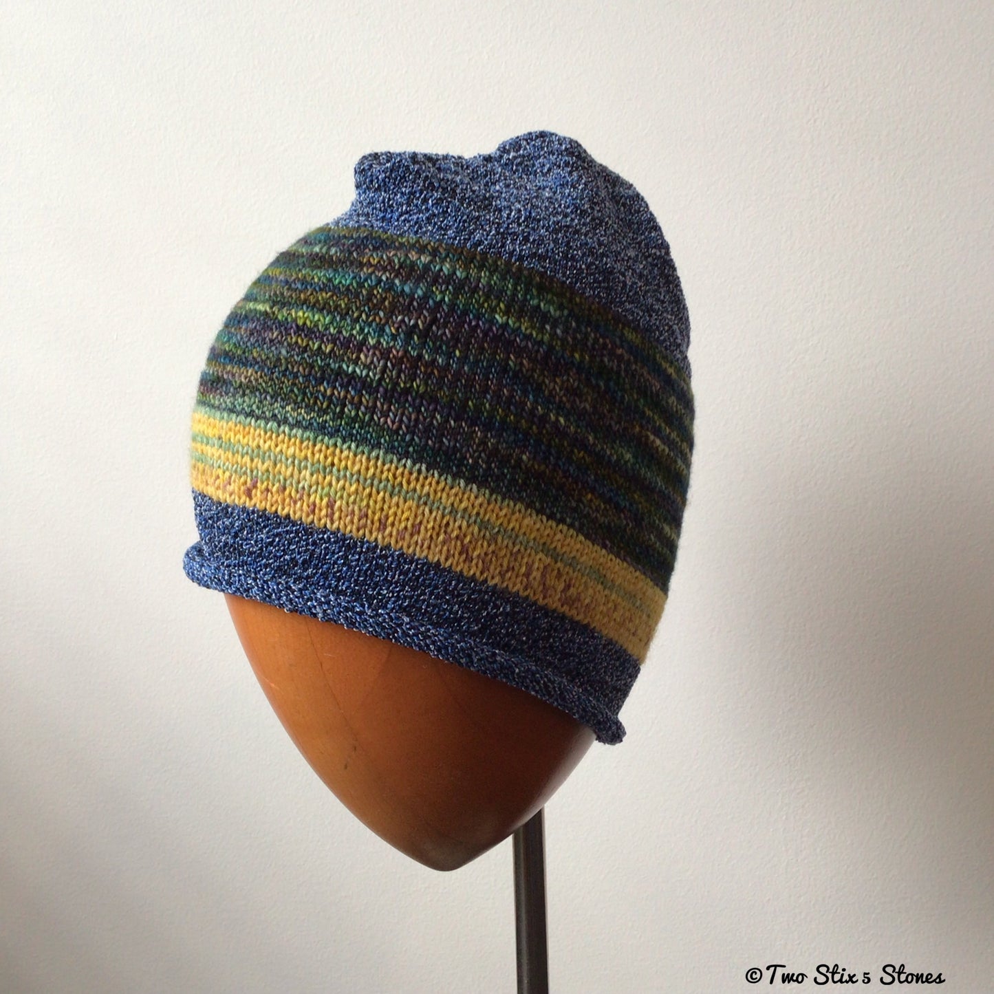 Blue Toned Knit Beanie
