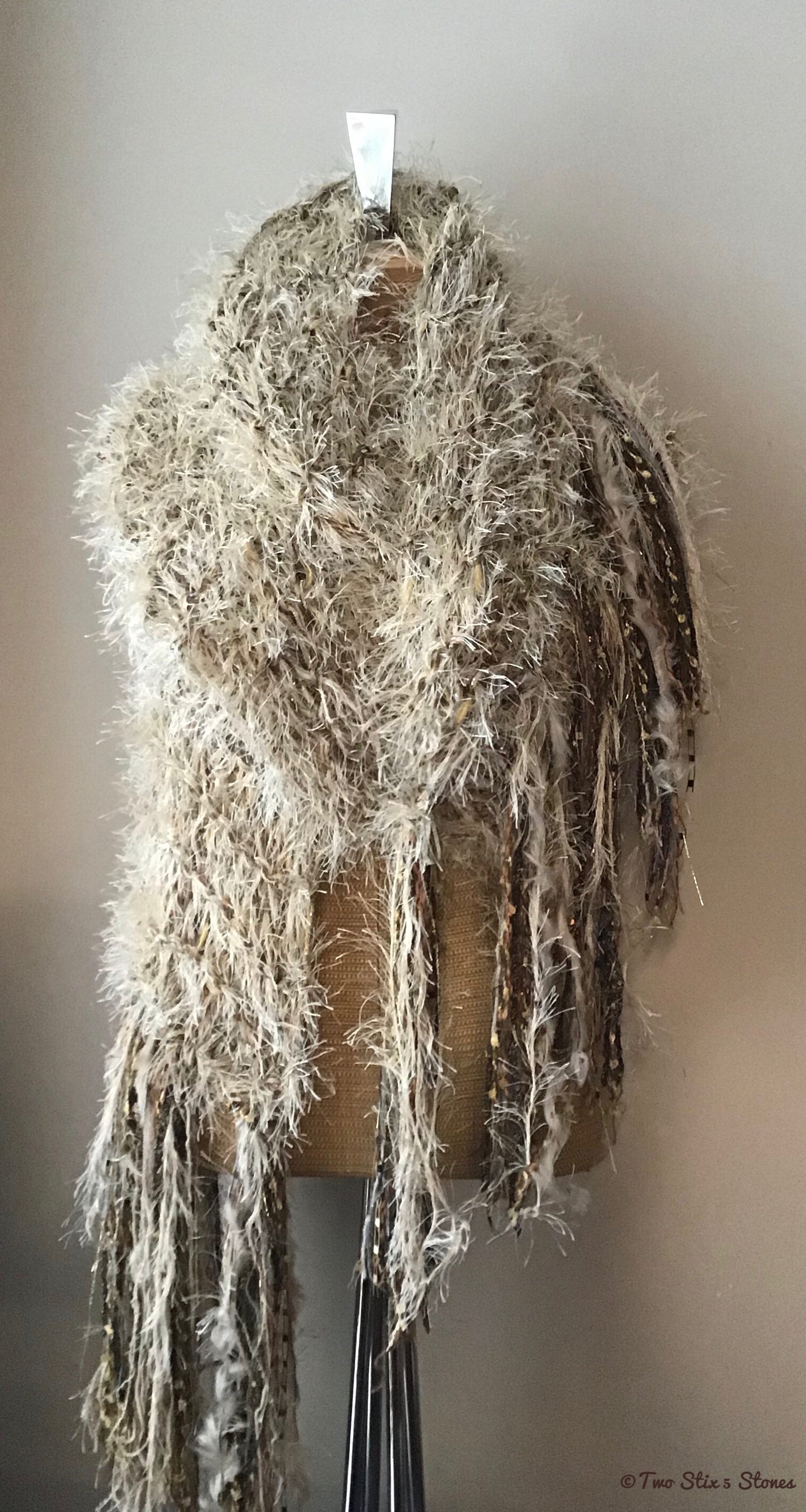 Cream Tweed Wrap/Shawl