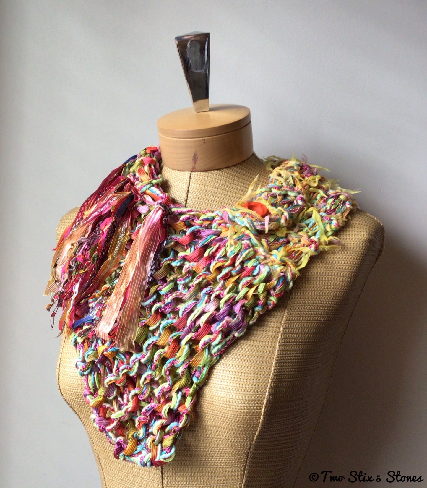 Yellow Tweed Shawlette