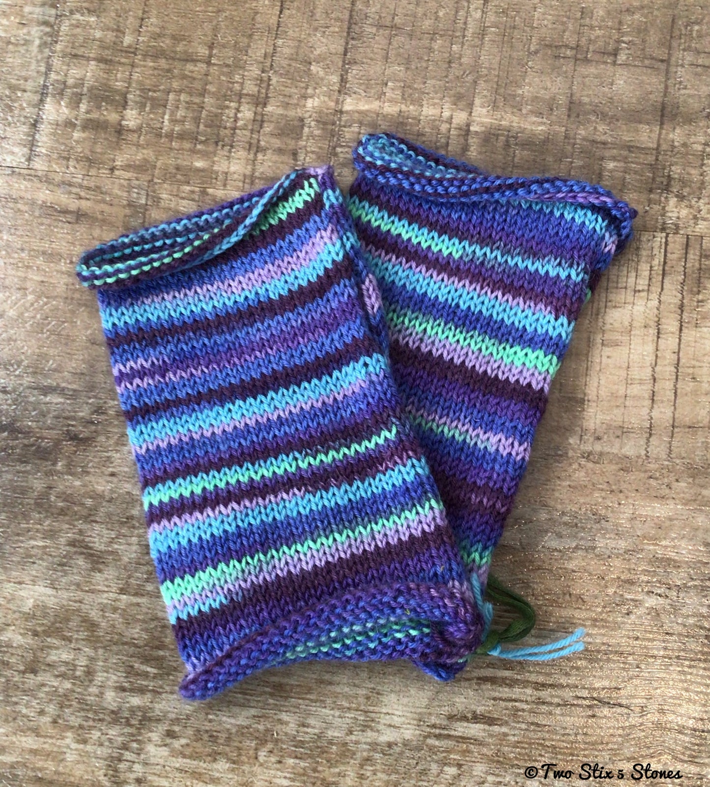 Short Version Variegated Fingerless Gloves