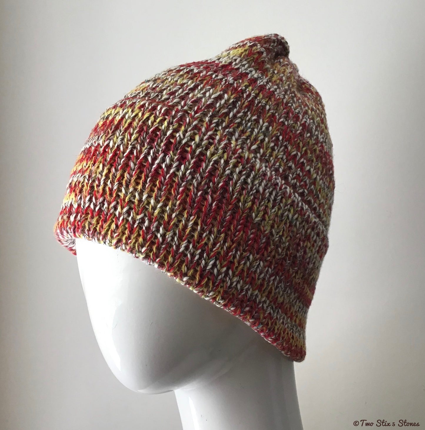 Red/Orange/White Tweed Beanie