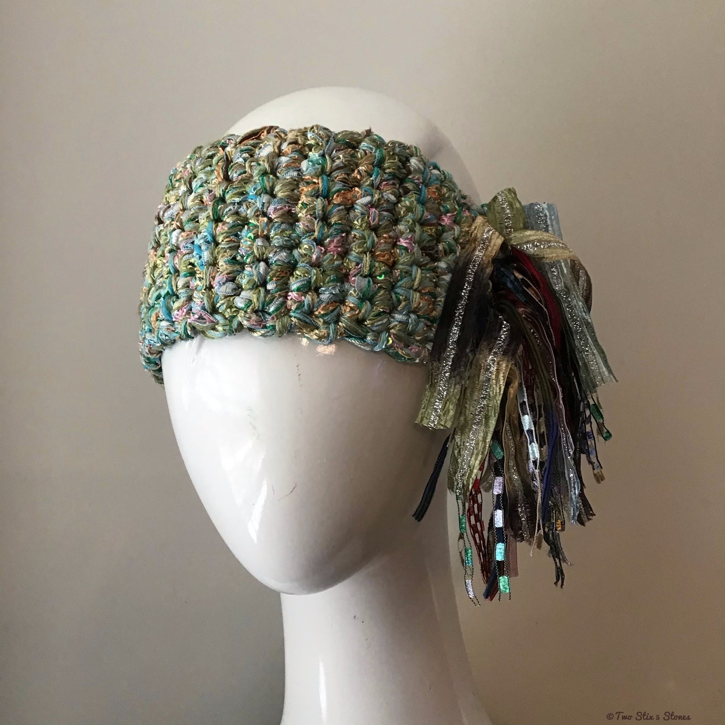 Luxe Green Tweed *Funky Chic* Headband