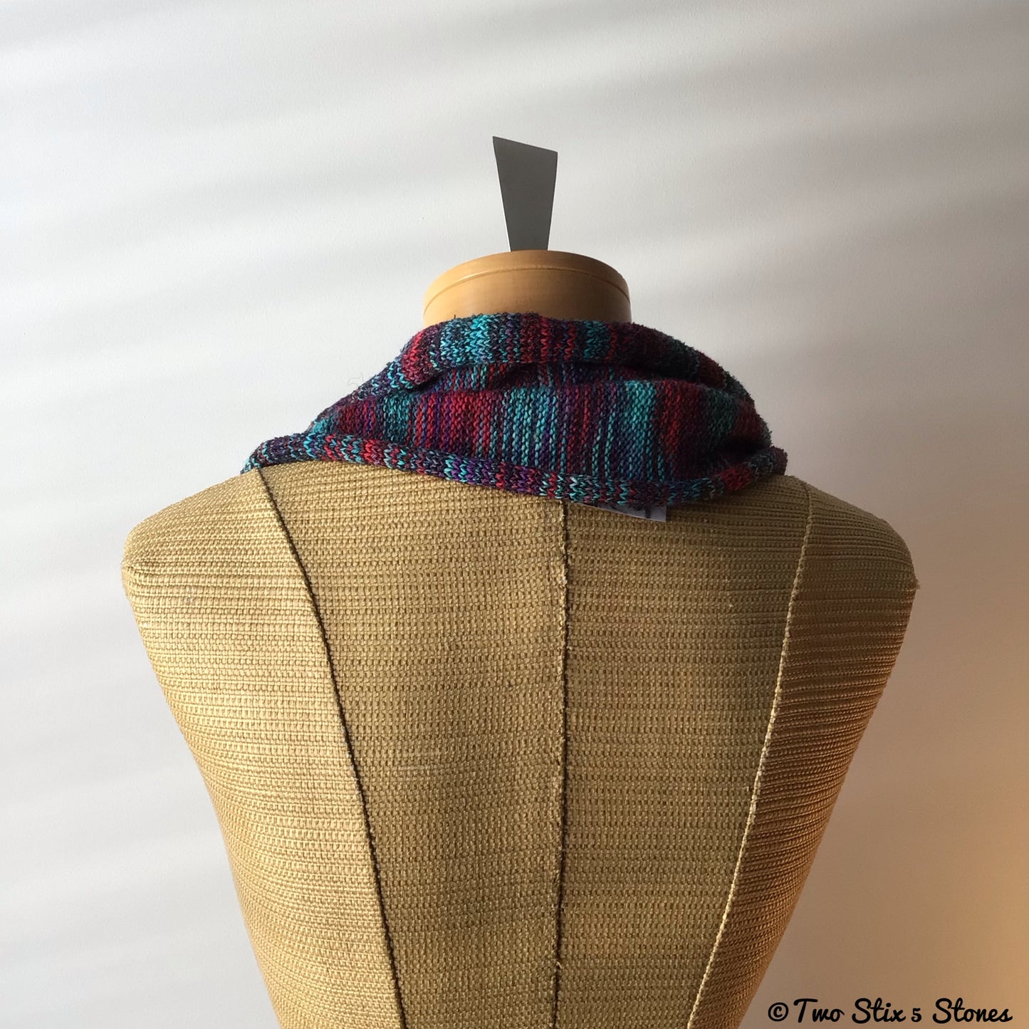 Purple & Turquoise Shawlette w/Button