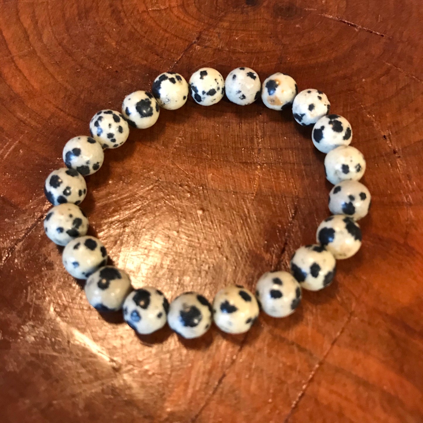 Dalmatian Jasper Semi-Precious Stone Bracelet