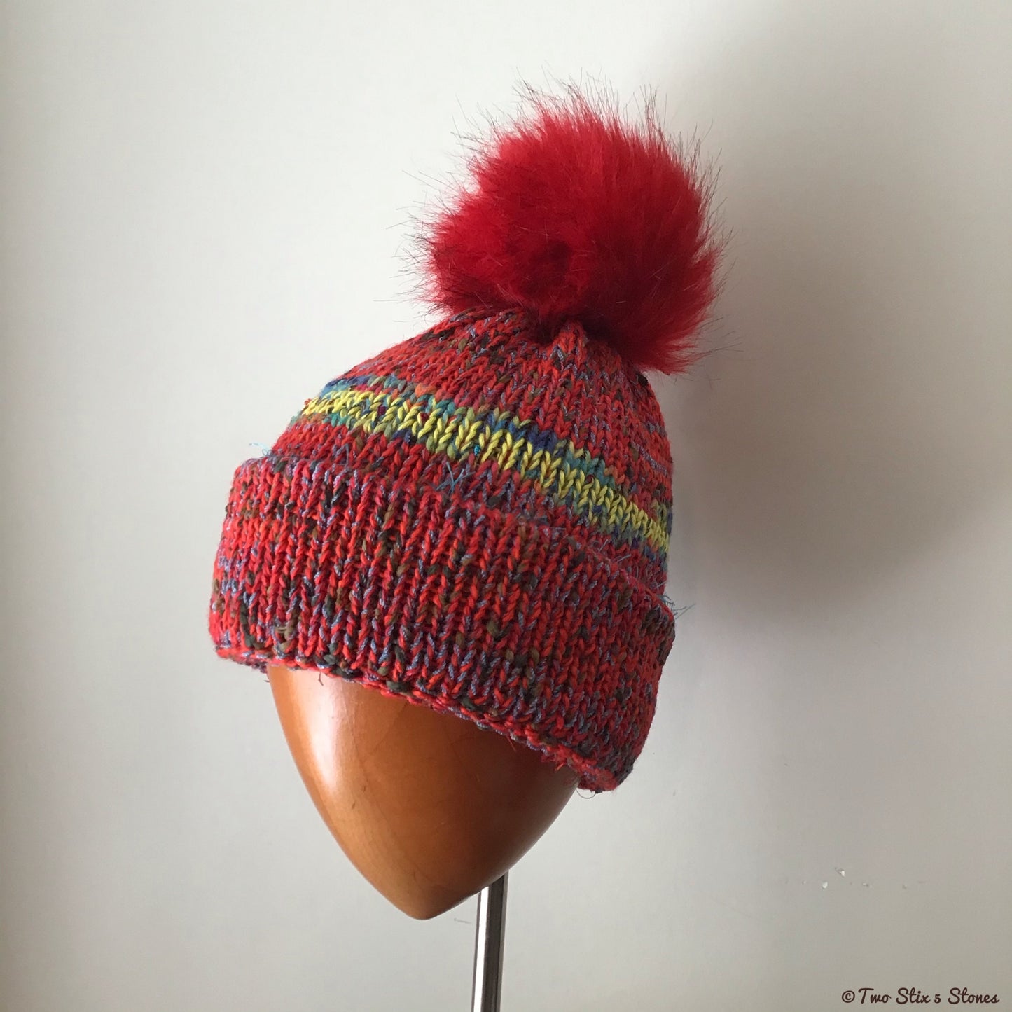 Luxe *Funky Tweeds* Faux Fur Beanie/Slouchy Beanie