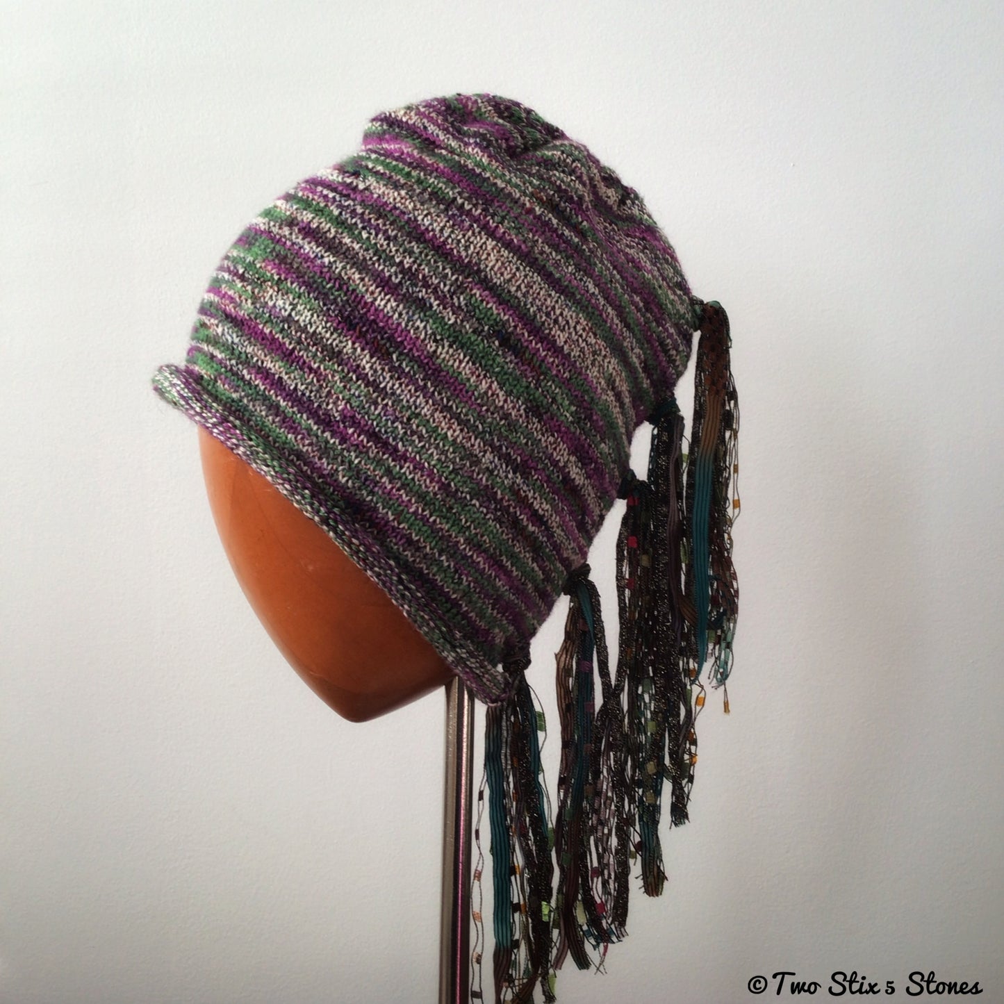 Green & Purple Tweed Signature *Funky Chic* Hat