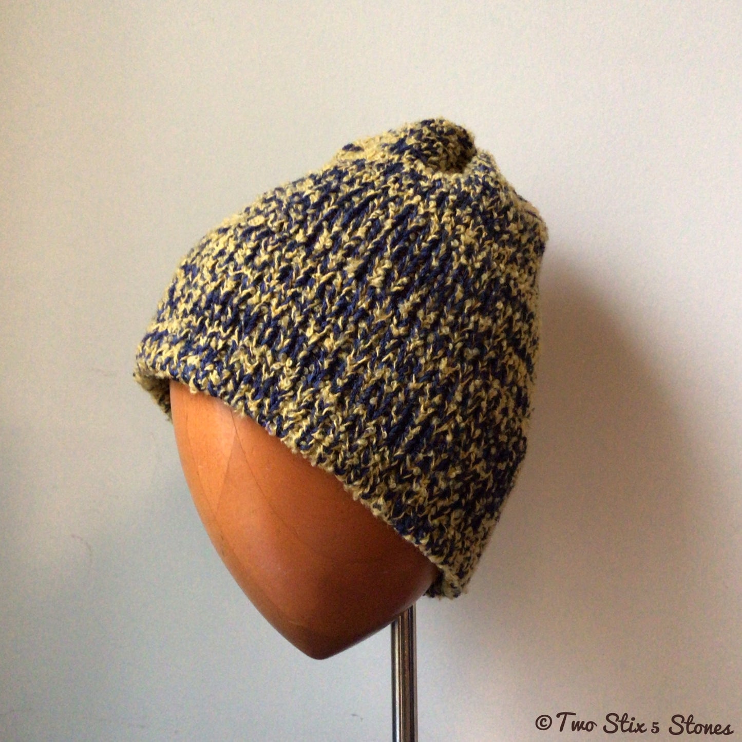 Unisex Yellow & Blue Tweed Beanie