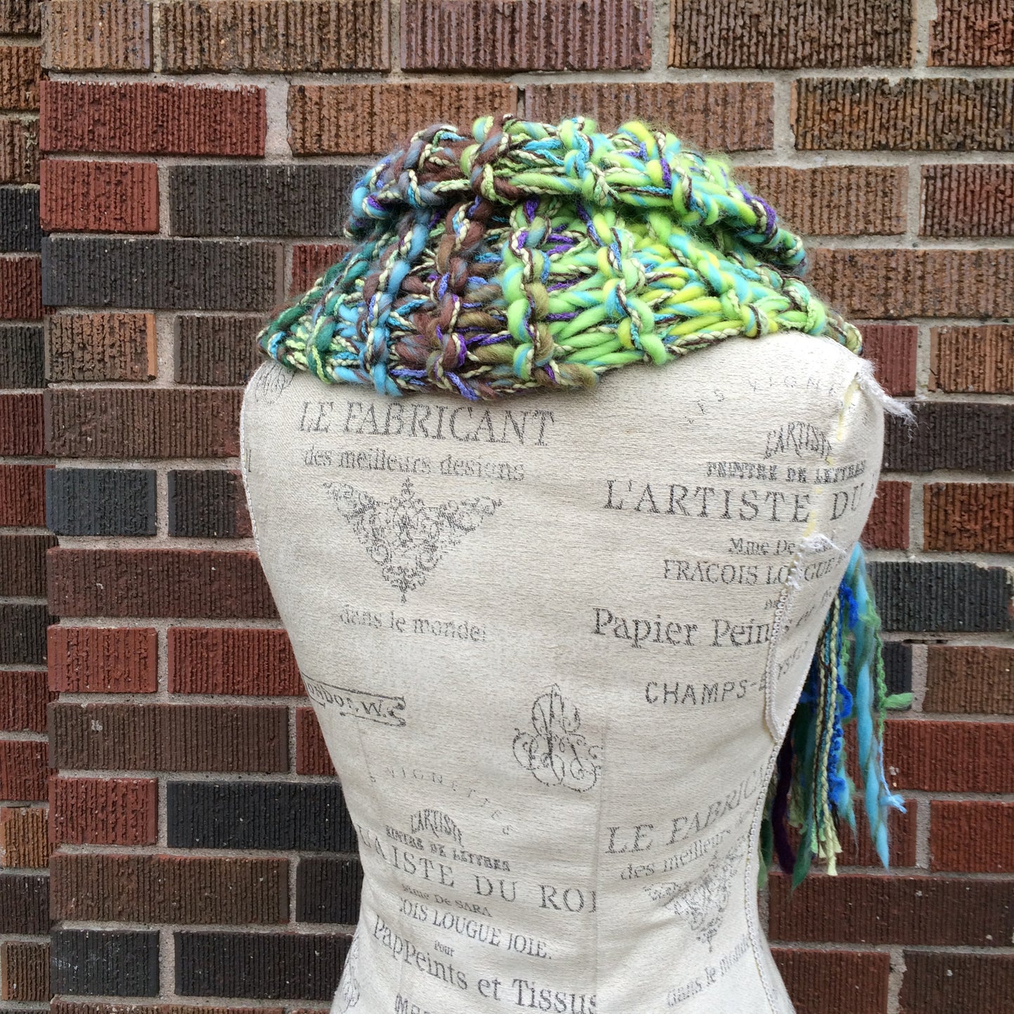Green/Lavender Variegated Tweed Shawl