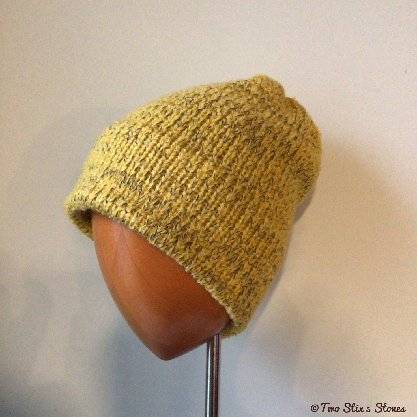 Unisex Mustard Tweed Knit Beanie