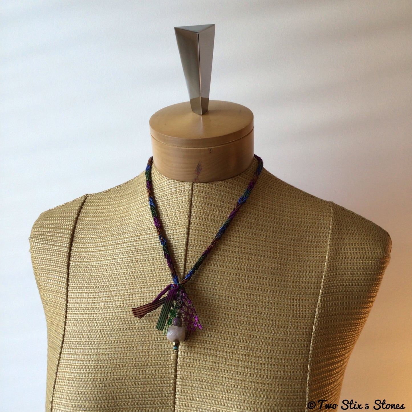 Fiber Necklace w/Stones