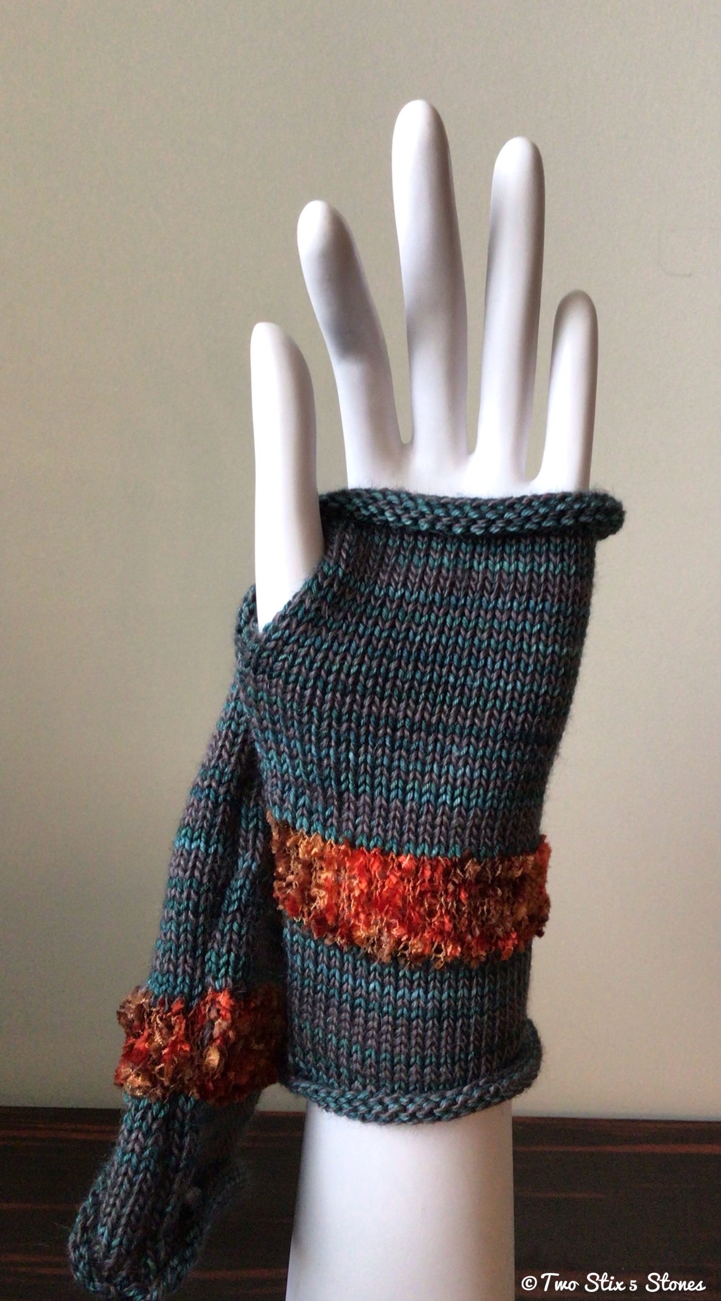 Turquoise Fingerless Gloves