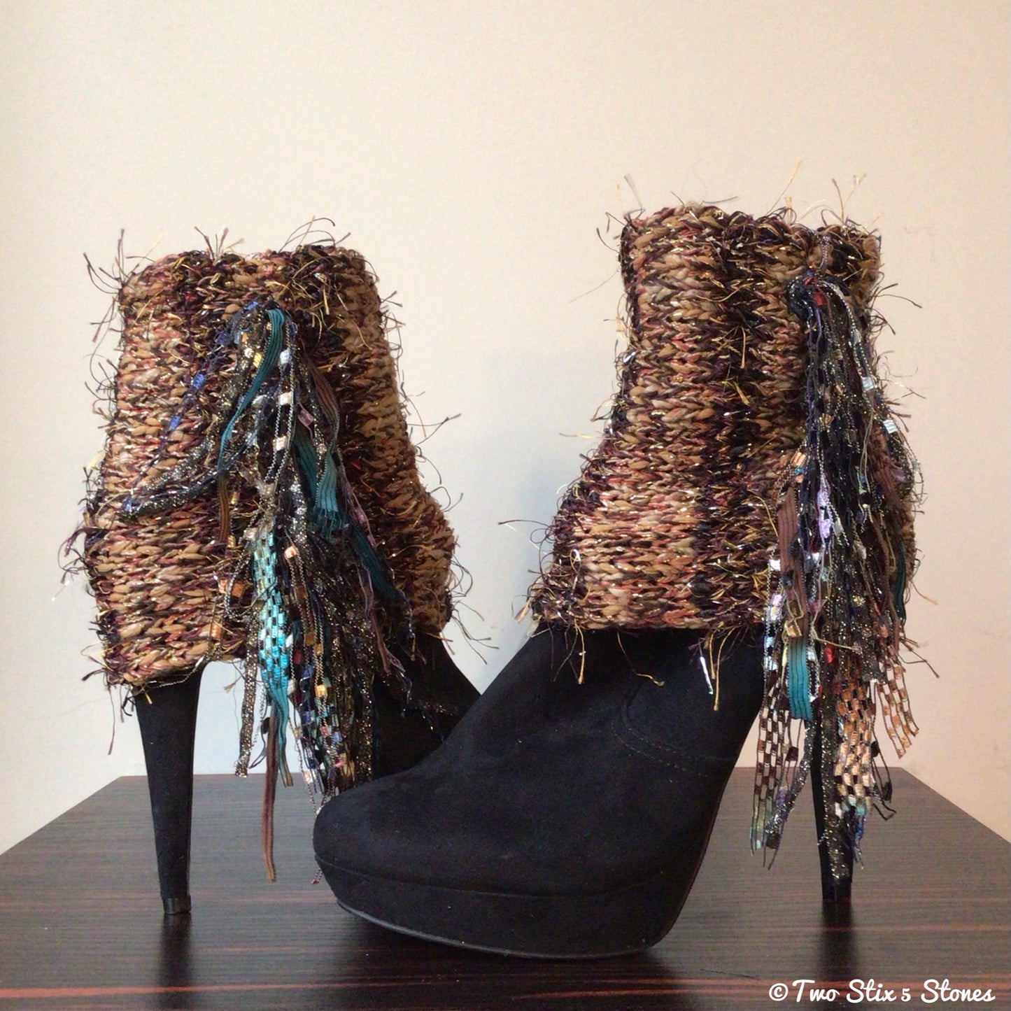 Luxe Mocha Tweed *Diva Chic* Boot Toppers