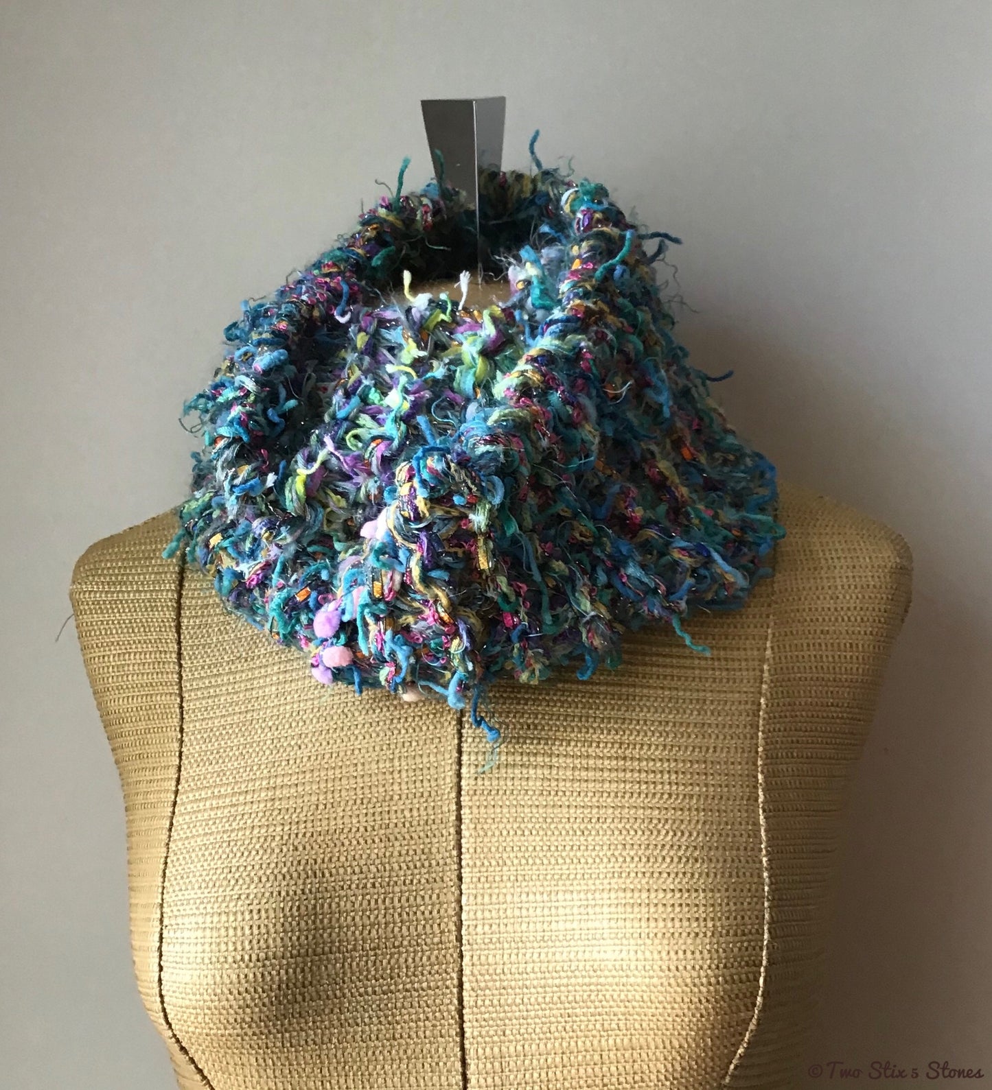 Turquoise Tweed Infinity Scarf