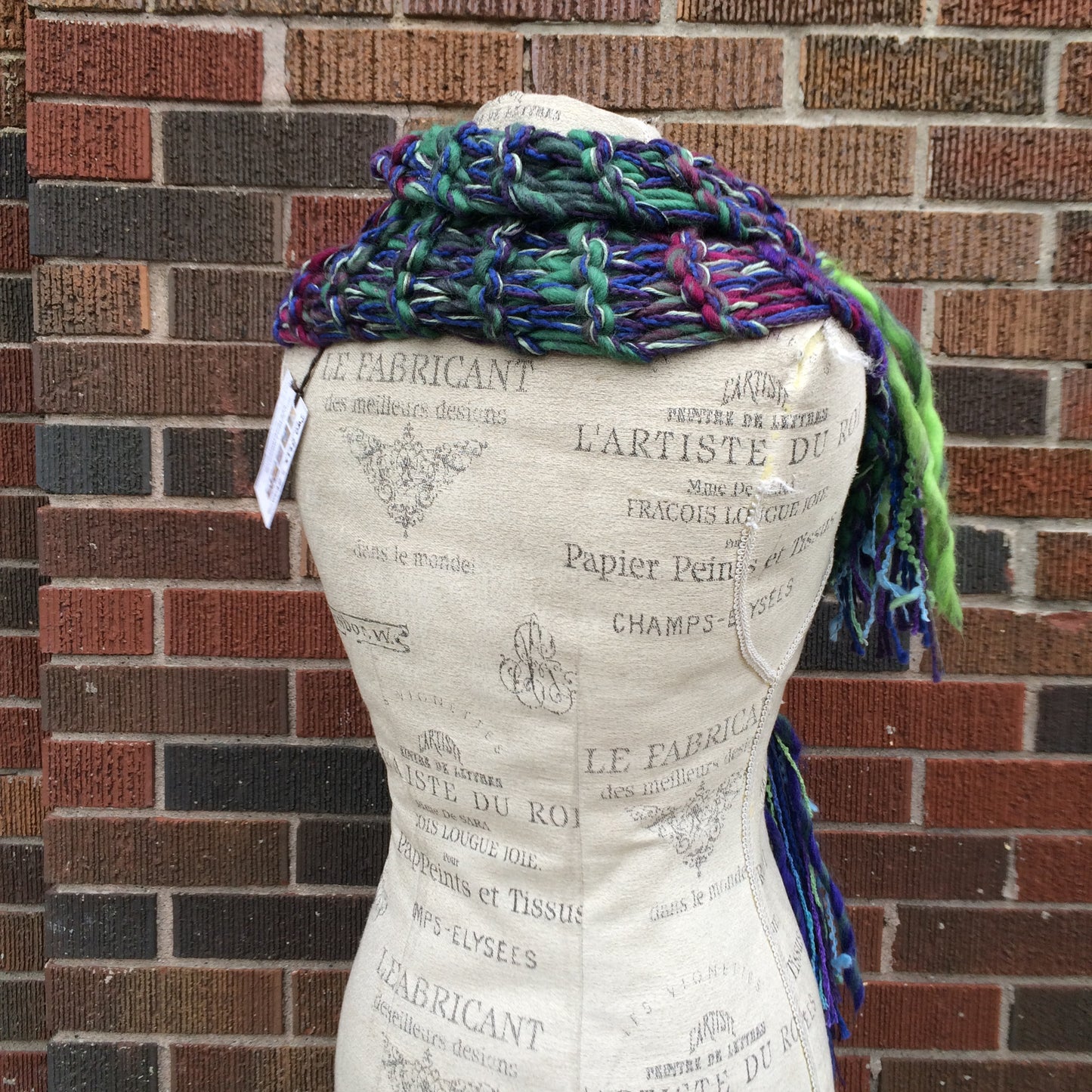 Deep Purple/Lime Green Variegated Tweed Shawl