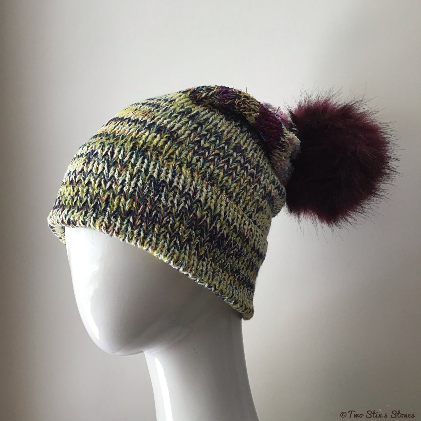 Luxe *Funky Tweeds* Faux Fur Beanie/Slouchy Beanie