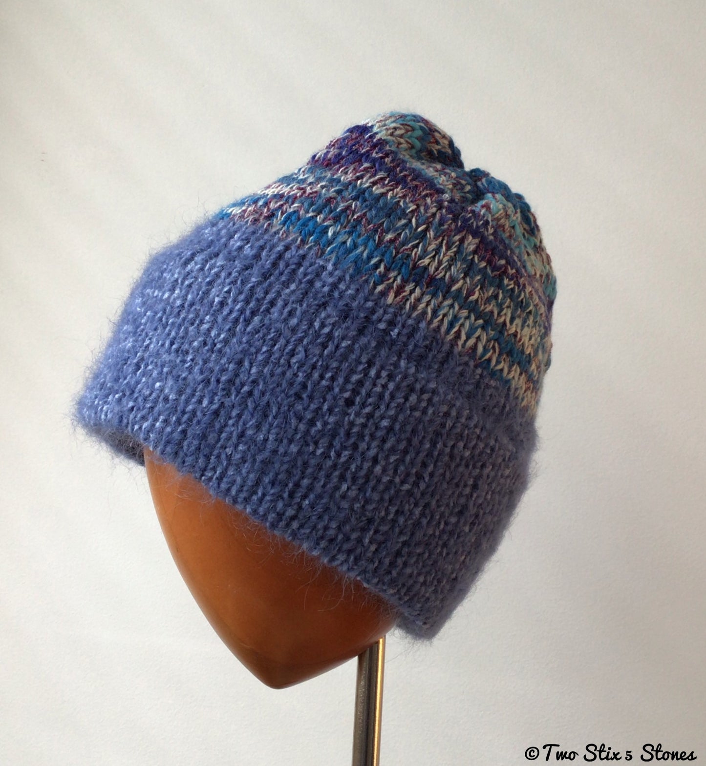 Blue Tweed Knit Hat