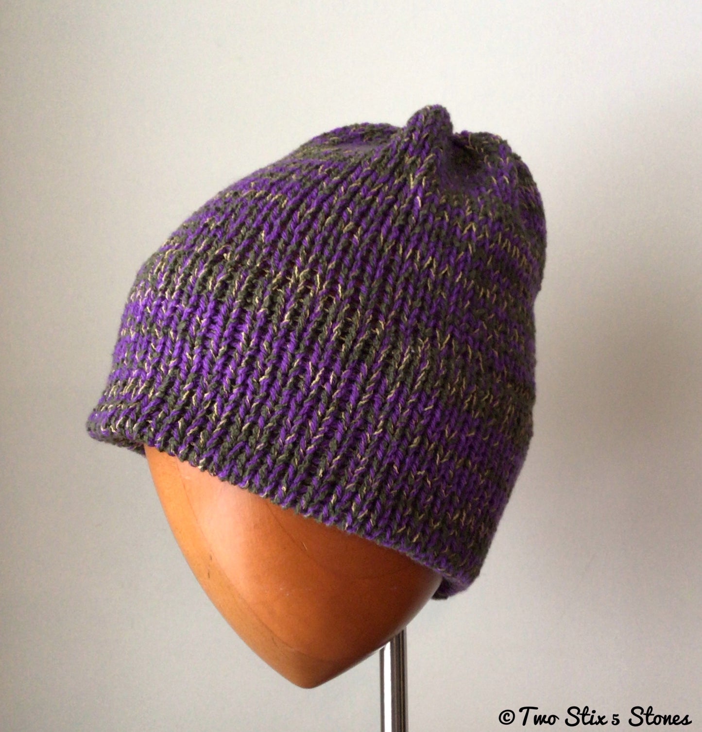 Purple Tweed Knit Beanie