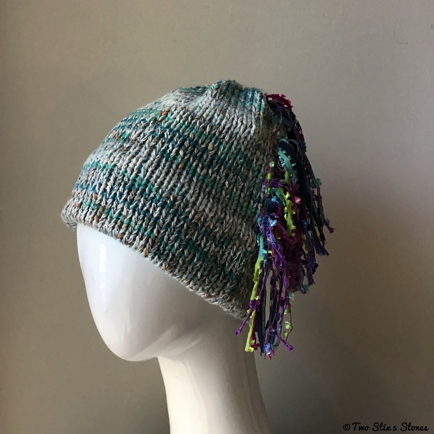 Pale Blue & Turquoise Tweed Signature *Funky Chic* Hat