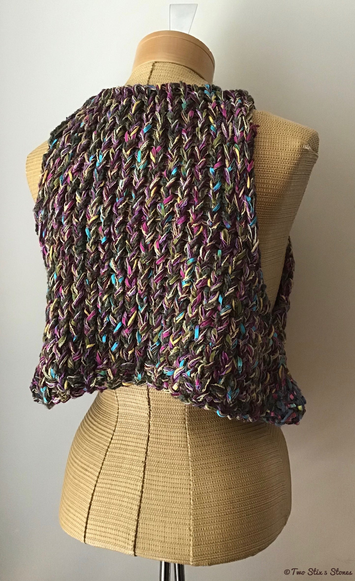 Purple Olive Tweed Knit Slipover