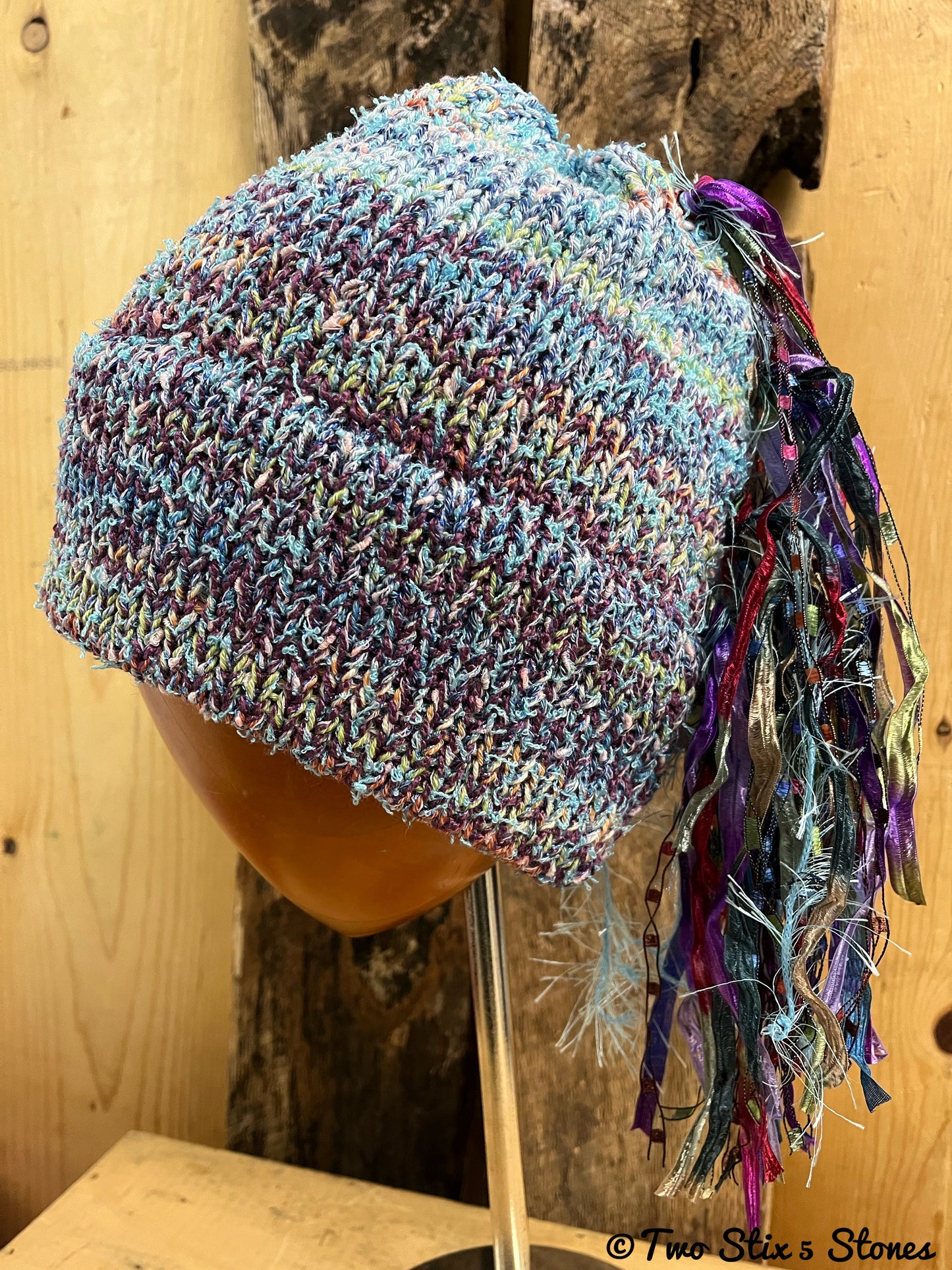 Blue & Purple Tweed Signature *Funky Chic* Hat