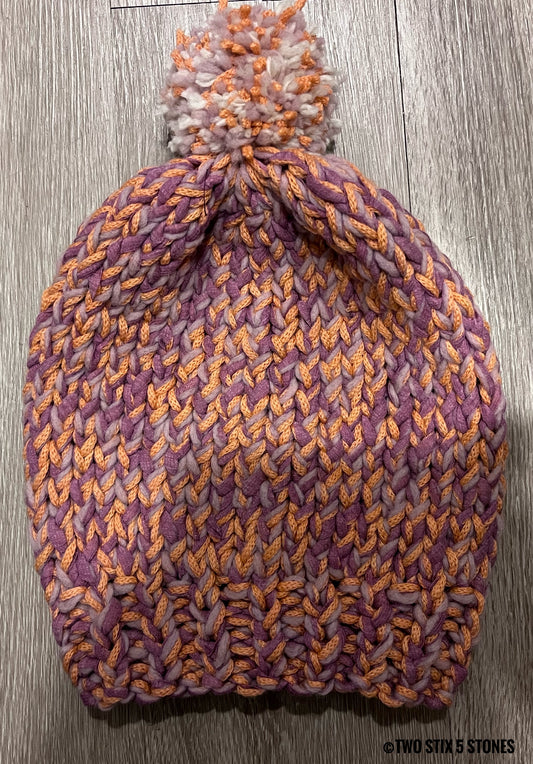 Luxe Handknit Beanie w/Funky Pom Pom