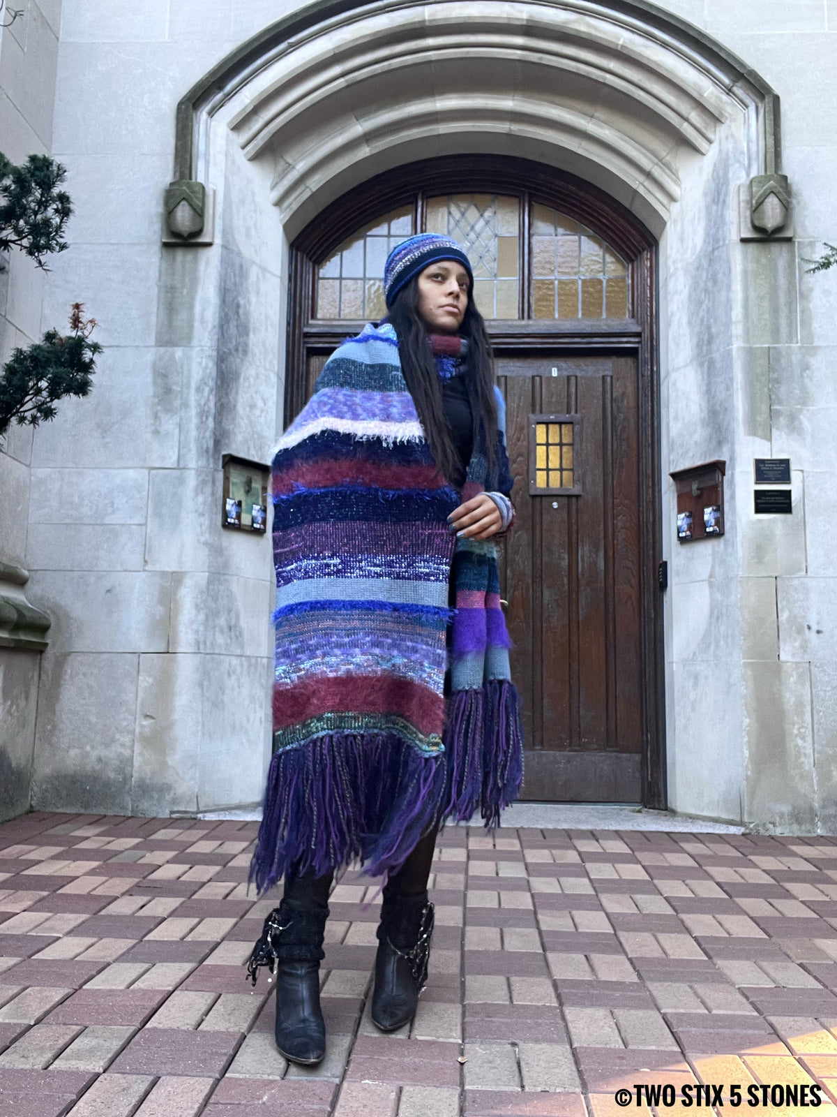 Reimagined Exquisite Flowing *Lenny* Colorful Scarf w/Fringe