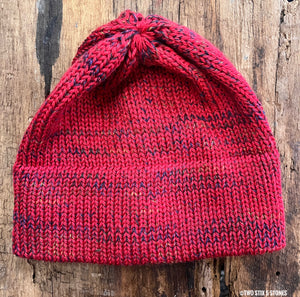 Red Tweed Knit Beanie